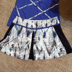 Women's Blue/Purple Strappy VENUS Tennis Top and Skirt